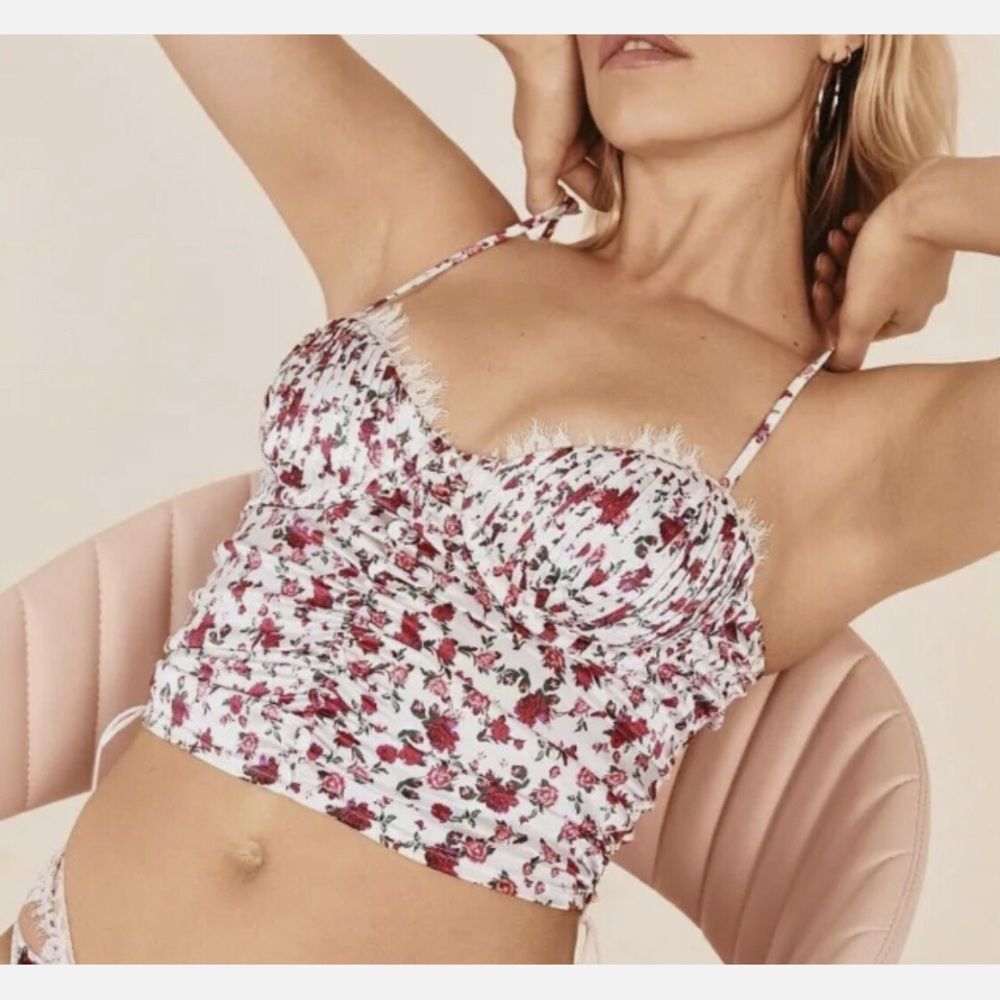 For Love And Lemons Luxe Melrose Bustier Bra Top Size Small Resort Wear